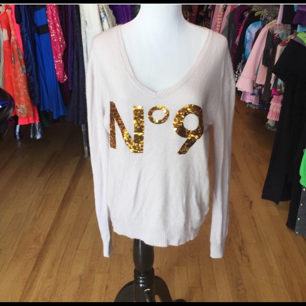 Wildfox White label No. 9 sequin AS sweater bin3
